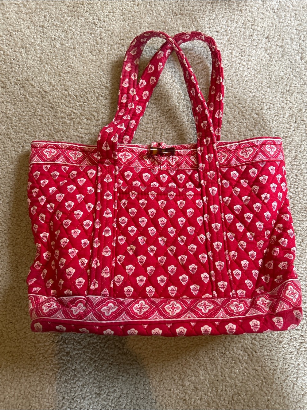 Vera Bradley Red Quilted Pattern Tote